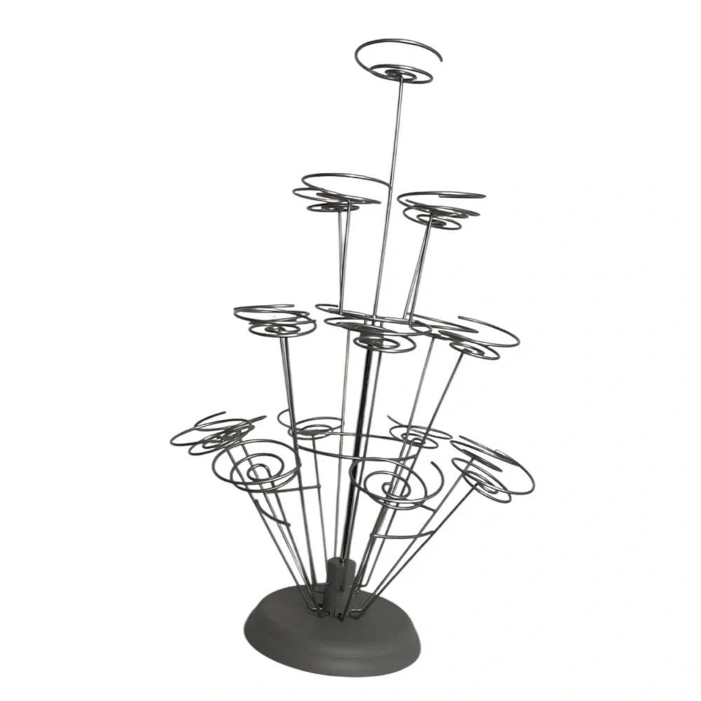WILTON Cupcake Flair Dessert Stand Silvertone Metal